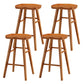 Modern Armless Backless Counter Stool Wood Cafe Bar Stool with Pedal