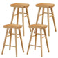 Modern Armless Backless Counter Stool Wood Cafe Bar Stool with Pedal