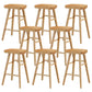 Modern Armless Backless Counter Stool Wood Cafe Bar Stool with Pedal