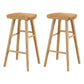 Modern Armless Backless Counter Stool Wood Cafe Bar Stool with Pedal