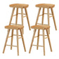 Modern Armless Backless Counter Stool Wood Cafe Bar Stool with Pedal