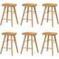 Modern Armless Backless Counter Stool Wood Cafe Bar Stool with Pedal