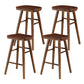 Modern Armless Backless Counter Stool Wood Cafe Bar Stool with Pedal