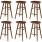 Modern Armless Backless Counter Stool Wood Cafe Bar Stool with Pedal