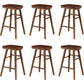 Modern Armless Backless Counter Stool Wood Cafe Bar Stool with Pedal