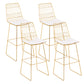 Taburete de bar sin brazos de metal de estilo contemporáneo, taburete de bar de cuero PU para cocina
