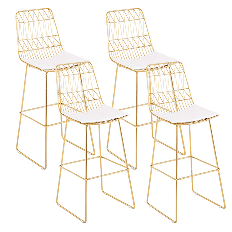 Taburete de bar sin brazos de metal de estilo contemporáneo, taburete de bar de cuero PU para cocina