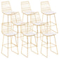 Taburete de bar sin brazos de metal de estilo contemporáneo, taburete de bar de cuero PU para cocina