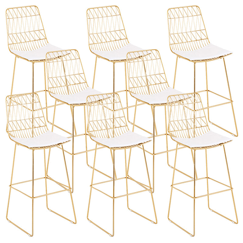 Taburete de bar sin brazos de metal de estilo contemporáneo, taburete de bar de cuero PU para cocina