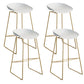 Taburete de bar sin brazos de metal de estilo contemporáneo, taburete de bar de cuero PU para cocina