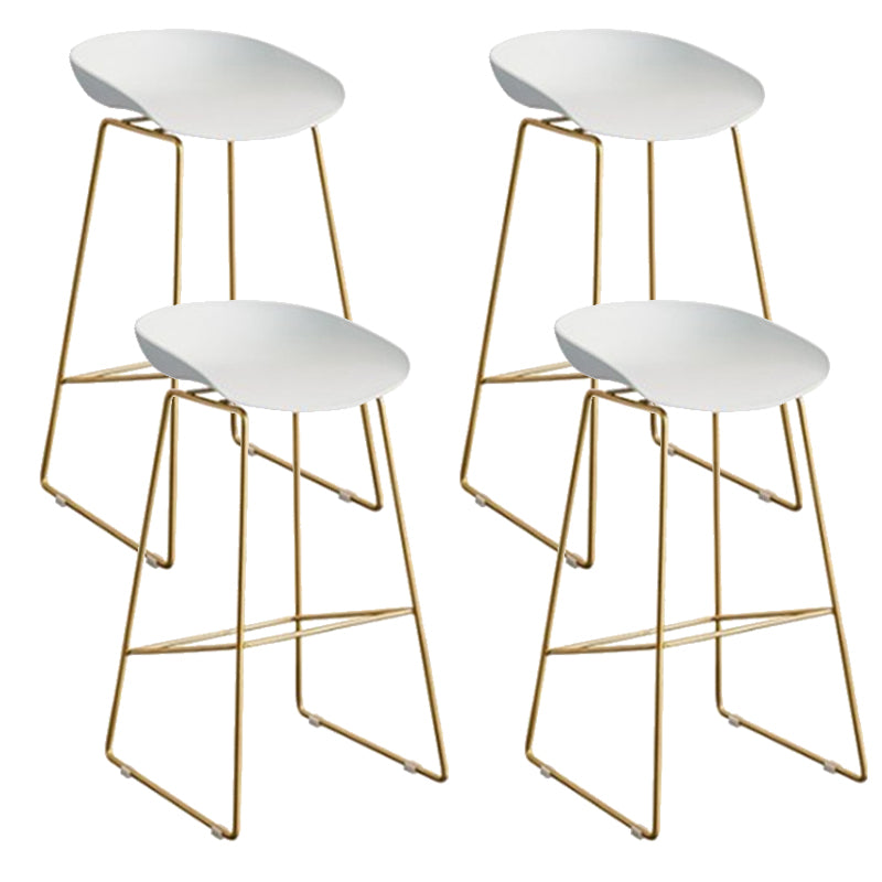 Taburete de bar sin brazos de metal de estilo contemporáneo, taburete de bar de cuero PU para cocina