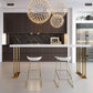 Taburete de bar sin brazos de metal de estilo contemporáneo, taburete de bar de cuero PU para cocina