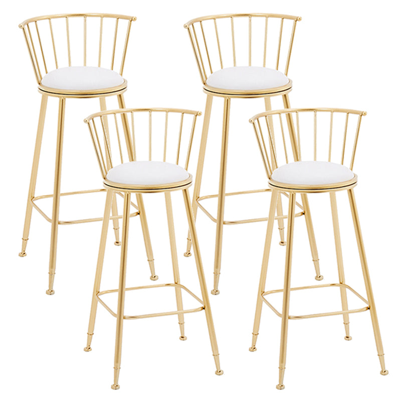Taburete de bar sin brazos de metal de estilo contemporáneo, taburete de bar de cuero PU para cocina