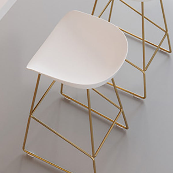 Taburete de bar sin brazos de metal de estilo contemporáneo, taburete de bar de cuero PU para cocina
