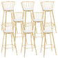 Taburete de bar sin brazos de metal de estilo contemporáneo, taburete de bar de cuero PU para cocina