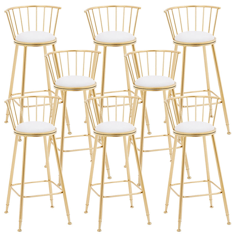 Taburete de bar sin brazos de metal de estilo contemporáneo, taburete de bar de cuero PU para cocina