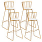 Taburete de bar sin brazos de metal de estilo contemporáneo, taburete de bar de cuero PU para cocina