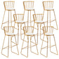 Taburete de bar sin brazos de metal de estilo contemporáneo, taburete de bar de cuero PU para cocina