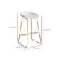 Taburete de bar sin brazos de metal de estilo contemporáneo, taburete de bar de cuero PU para cocina