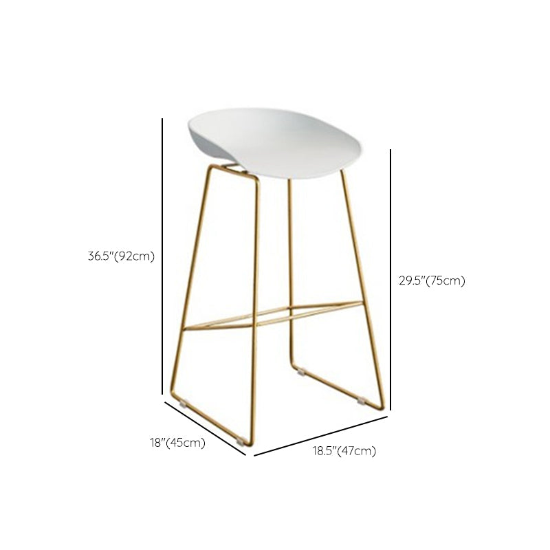 Taburete de bar sin brazos de metal de estilo contemporáneo, taburete de bar de cuero PU para cocina