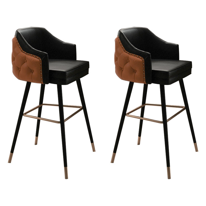Tabouret de comptoir de dossier d'accoudoir moderne tabouret de Bar de café en fer avec coussin et pédale