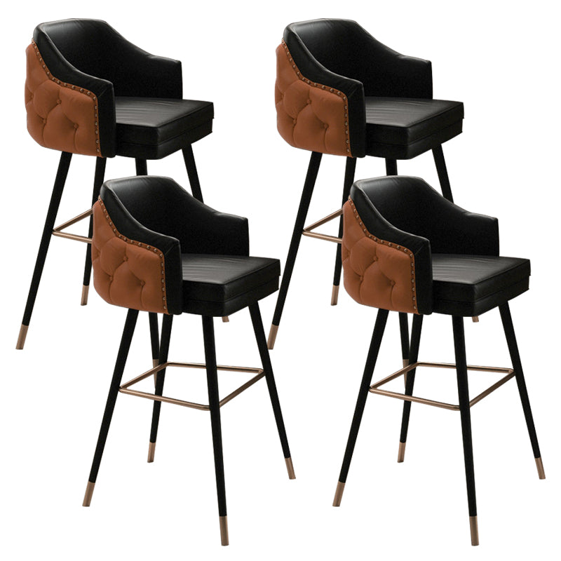 Tabouret de comptoir de dossier d'accoudoir moderne tabouret de Bar de café en fer avec coussin et pédale