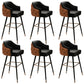 Tabouret de comptoir de dossier d'accoudoir moderne tabouret de Bar de café en fer avec coussin et pédale