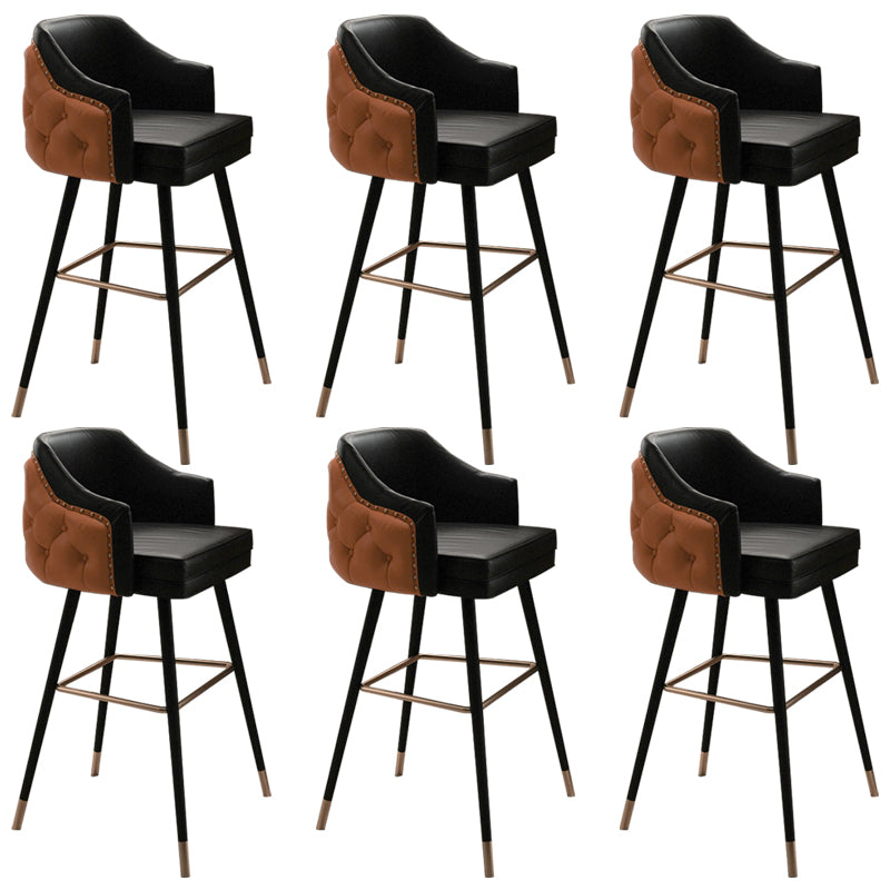 Tabouret de comptoir de dossier d'accoudoir moderne tabouret de Bar de café en fer avec coussin et pédale