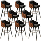 Tabouret de comptoir de dossier d'accoudoir moderne tabouret de Bar de café en fer avec coussin et pédale