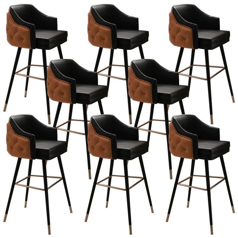 Tabouret de comptoir de dossier d'accoudoir moderne tabouret de Bar de café en fer avec coussin et pédale