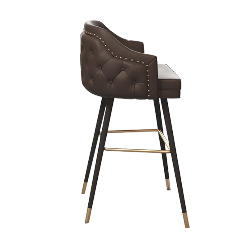 Tabouret de comptoir de dossier d'accoudoir moderne tabouret de Bar de café en fer avec coussin et pédale