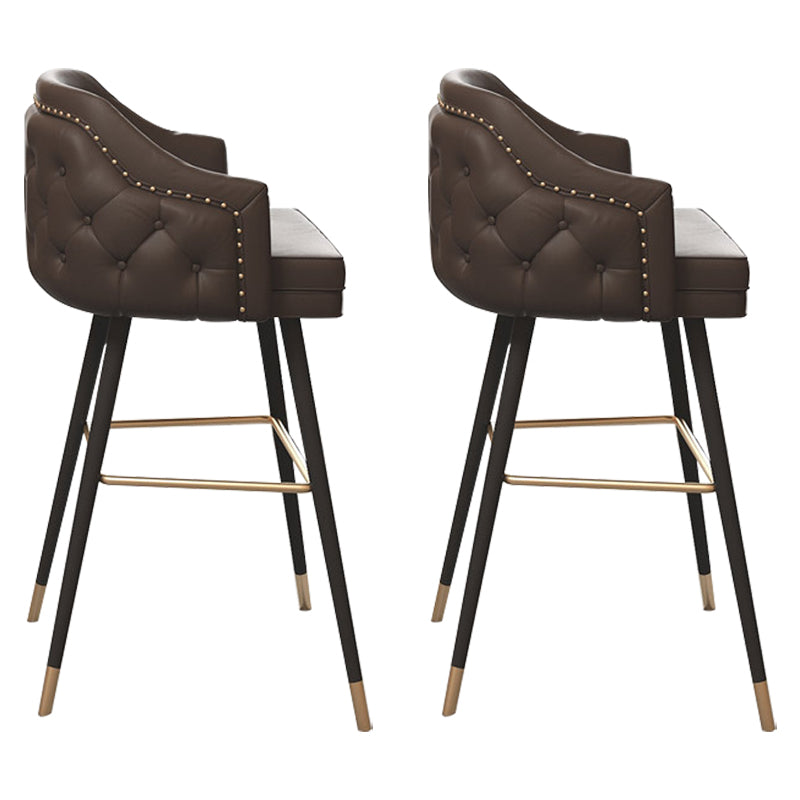 Tabouret de comptoir de dossier d'accoudoir moderne tabouret de Bar de café en fer avec coussin et pédale