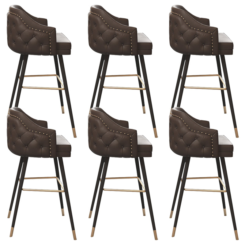 Tabouret de comptoir de dossier d'accoudoir moderne tabouret de Bar de café en fer avec coussin et pédale