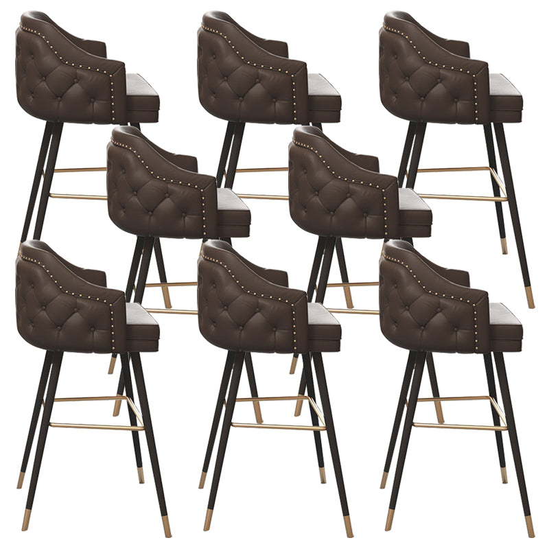 Tabouret de comptoir de dossier d'accoudoir moderne tabouret de Bar de café en fer avec coussin et pédale