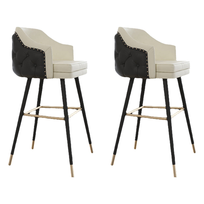 Tabouret de comptoir de dossier d'accoudoir moderne tabouret de Bar de café en fer avec coussin et pédale