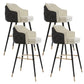 Tabouret de comptoir de dossier d'accoudoir moderne tabouret de Bar de café en fer avec coussin et pédale