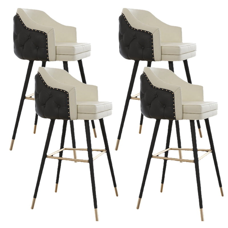 Tabouret de comptoir de dossier d'accoudoir moderne tabouret de Bar de café en fer avec coussin et pédale
