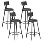 Contemporary PU Leather Bar-stool Round Seat Counter Bar Stool with Metal Legs Black 4 Piece Set Clearhalo 'Bar Furniture' 'Bar Stools' 'bar_stools' 'furn' 'furn_bar_stools' 'Furniture' 'Kitchen & Dining Furniture' 6186041