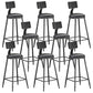 Contemporary PU Leather Bar-stool Round Seat Counter Bar Stool with Metal Legs Black 8 Piece Set Clearhalo 'Bar Furniture' 'Bar Stools' 'bar_stools' 'furn' 'furn_bar_stools' 'Furniture' 'Kitchen & Dining Furniture' 6186042