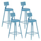 Contemporary PU Leather Bar-stool Round Seat Counter Bar Stool with Metal Legs Blue 4 Piece Set Clearhalo 'Bar Furniture' 'Bar Stools' 'bar_stools' 'furn' 'furn_bar_stools' 'Furniture' 'Kitchen & Dining Furniture' 6186048