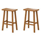 Industrial Armless Counter High Stool Solid Wood Backless Bistro Pub Stool with 4 Legs Dark Wood 2 Piece Set Clearhalo 'Bar Furniture' 'Bar Stools' 'bar_stools' 'furn' 'furn_bar_stools' 'Furniture' 'Kitchen & Dining Furniture' 6186059