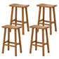 Industrial Armless Counter High Stool Solid Wood Backless Bistro Pub Stool with 4 Legs Dark Wood 4 Piece Set Clearhalo 'Bar Furniture' 'Bar Stools' 'bar_stools' 'furn' 'furn_bar_stools' 'Furniture' 'Kitchen & Dining Furniture' 6186060
