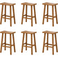 Industrial Armless Counter High Stool Solid Wood Backless Bistro Pub Stool with 4 Legs Dark Wood 6 Piece Set Clearhalo 'Bar Furniture' 'Bar Stools' 'bar_stools' 'furn' 'furn_bar_stools' 'Furniture' 'Kitchen & Dining Furniture' 6186063