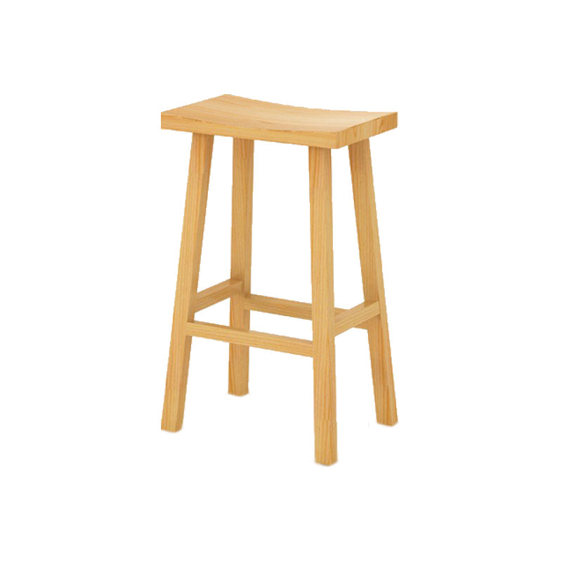 Industrial Armless Counter High Stool Solid Wood Backless Bistro Pub Stool with 4 Legs Natural 1 Piece Clearhalo 'Bar Furniture' 'Bar Stools' 'bar_stools' 'furn' 'furn_bar_stools' 'Furniture' 'Kitchen & Dining Furniture' 6186066