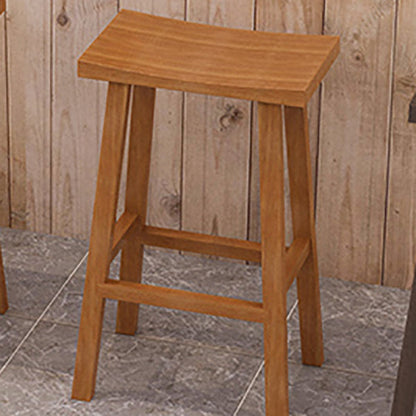 Industrial Armless Counter High Stool Solid Wood Backless Bistro Pub Stool with 4 Legs Dark Wood 1 Piece Clearhalo 'Bar Furniture' 'Bar Stools' 'bar_stools' 'furn' 'furn_bar_stools' 'Furniture' 'Kitchen & Dining Furniture' 6186073