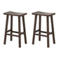 Industrial Armless Counter High Stool Solid Wood Backless Bistro Pub Stool with 4 Legs Walnut 2 Piece Set Clearhalo 'Bar Furniture' 'Bar Stools' 'bar_stools' 'furn' 'furn_bar_stools' 'Furniture' 'Kitchen & Dining Furniture' 6186076