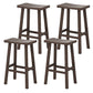 Industrial Armless Counter High Stool Solid Wood Backless Bistro Pub Stool with 4 Legs Walnut 4 Piece Set Clearhalo 'Bar Furniture' 'Bar Stools' 'bar_stools' 'furn' 'furn_bar_stools' 'Furniture' 'Kitchen & Dining Furniture' 6186077
