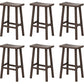 Industrial Armless Counter High Stool Solid Wood Backless Bistro Pub Stool with 4 Legs Walnut 6 Piece Set Clearhalo 'Bar Furniture' 'Bar Stools' 'bar_stools' 'furn' 'furn_bar_stools' 'Furniture' 'Kitchen & Dining Furniture' 6186078