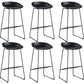 Metal Bar Stool Modern Style Low Back Armless Counter Stool for Home Use