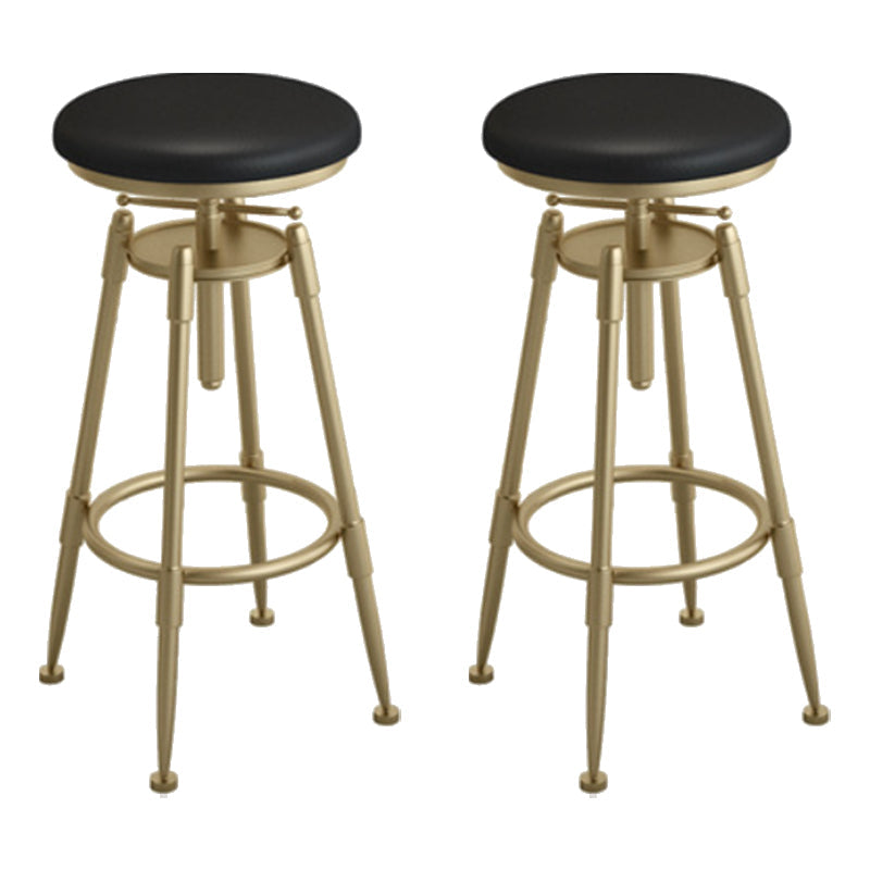 Industrial Armless Liftable Counter Stool Iron Cafe Bar Stool with Pedal